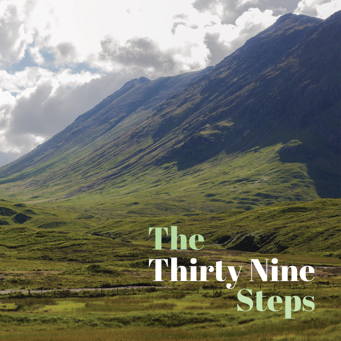 cover art for The 39 Steps: view of a Highland valley